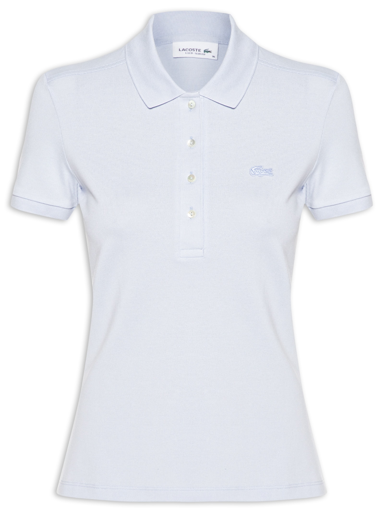 Camisa Feminina Polo Mini-Piqué Stretch Slim Fit Azul Lacoste