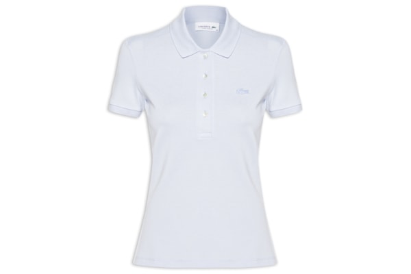 Camisa Feminina Polo Mini-Piqué Stretch Slim Fit - Azul