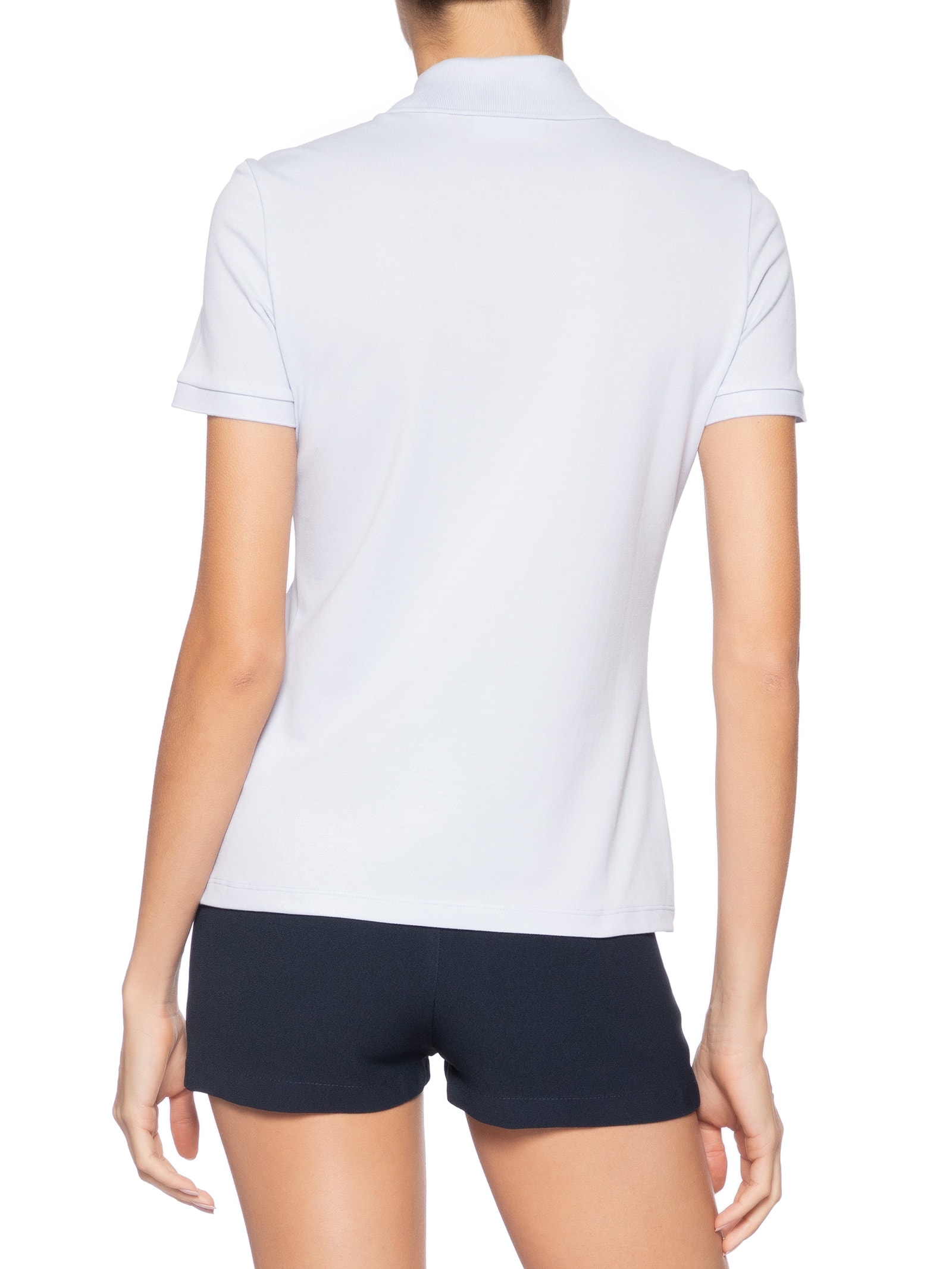 Camisa Feminina Polo Mini-Piqué Stretch Slim Fit Azul Lacoste