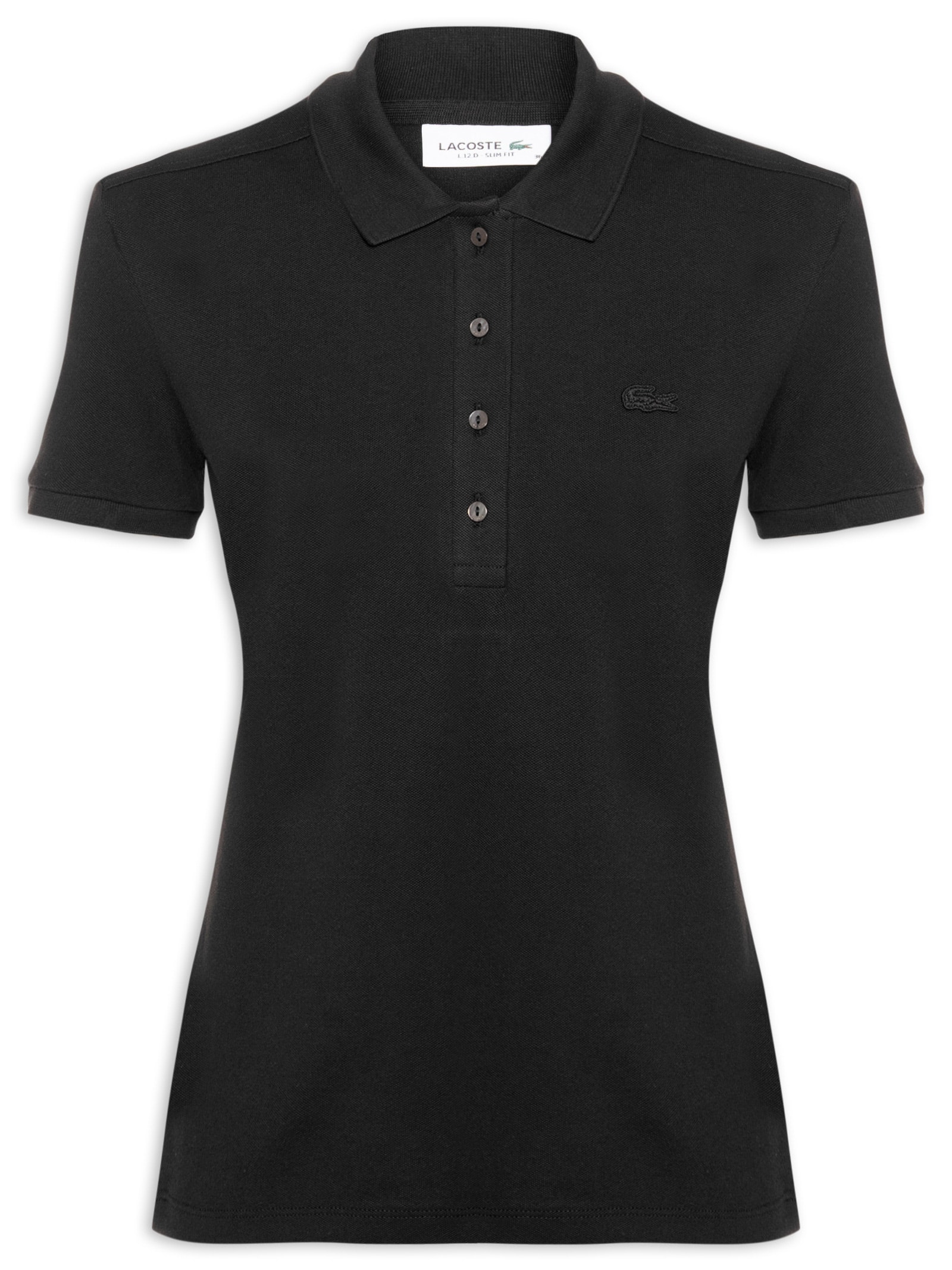 Camisa Feminina Polo Mini-Piqué Stretch Slim Fit Preto Lacoste