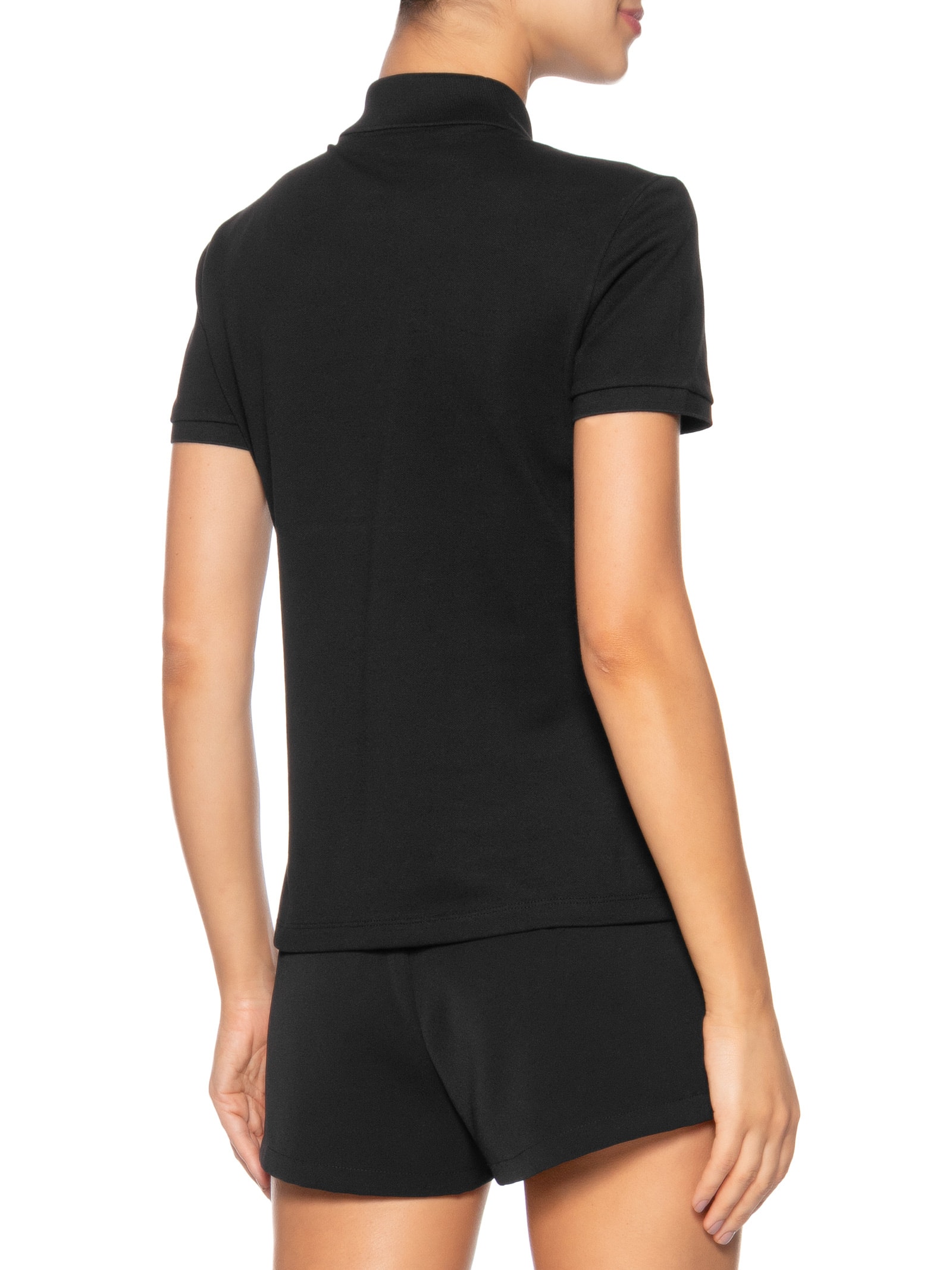 Camisa Feminina Polo Mini-Piqué Stretch Slim Fit Preto Lacoste