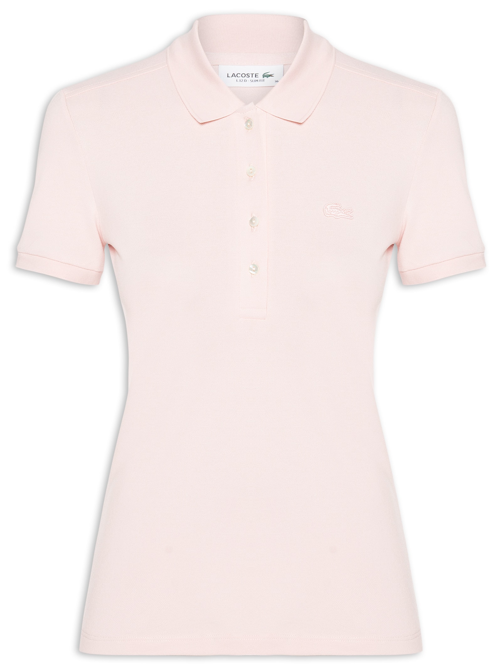 Camisa Feminina Polo Mini-Piqué Stretch Slim Fit Rosa Lacoste