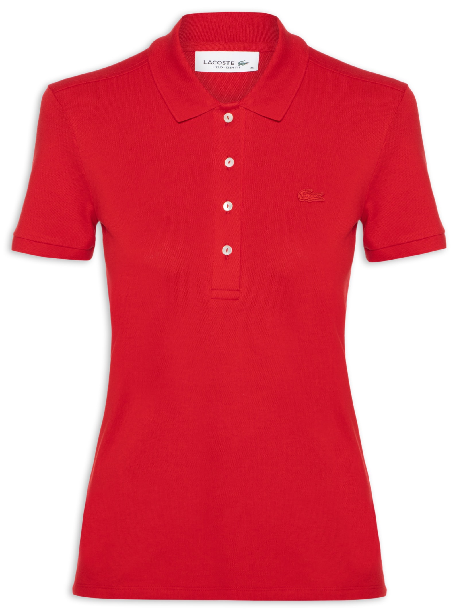 Camisa Feminina Polo Mini-Piqué Stretch Slim Fit Rosa Lacoste