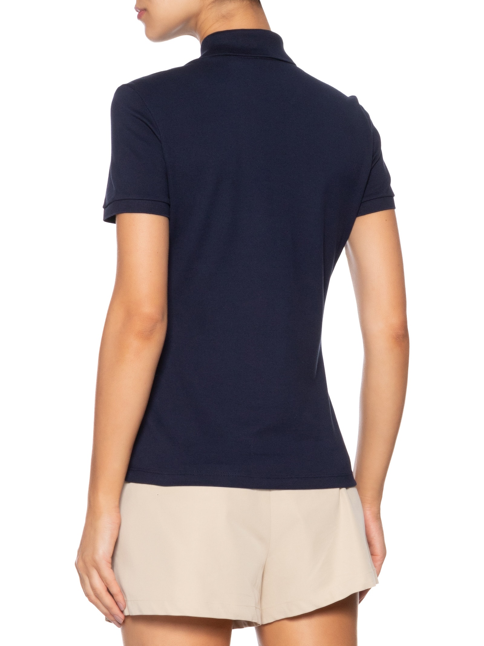 Camisa Feminina Polo Mini-Piqué Stretch Slim Fit Rosa Lacoste