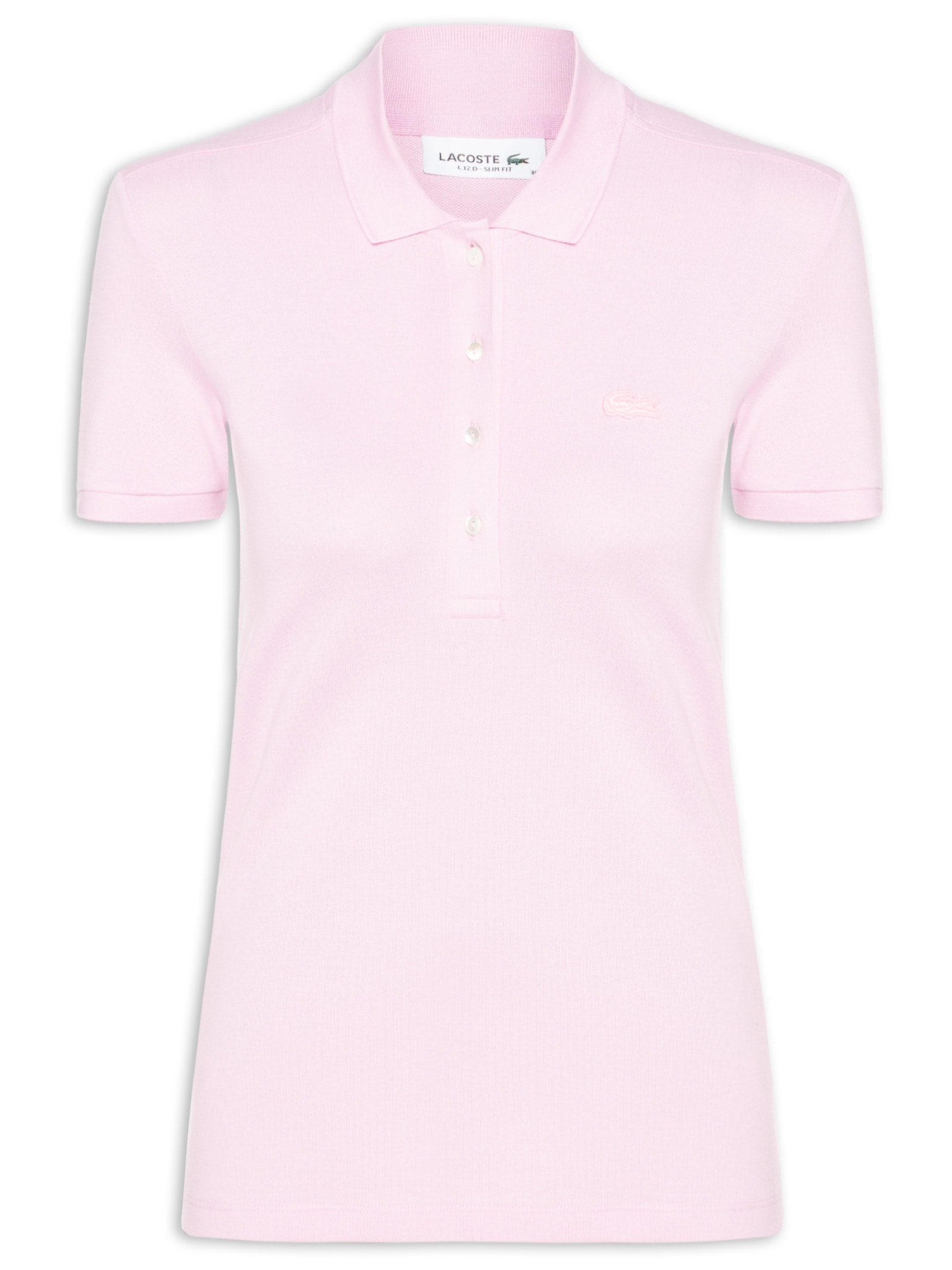 Camisa Feminina Polo Mini-Piqué Stretch Slim Fit Rosa Lacoste