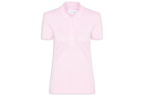 Camisa Feminina Polo Mini-Piqué Stretch Slim Fit - Rosa