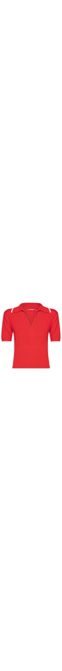 Camisa Feminina Polo Tricot Friso Lab - Vermelho