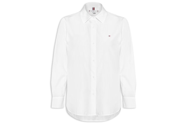 Camisa Feminina Poplin Easy Fit Shirt - Branco