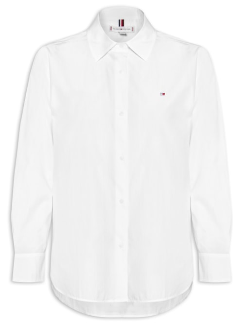 Camisa Feminina Poplin Easy Fit Shirt – Branco