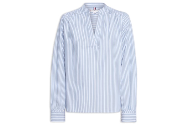 Camisa Feminina Poplin V-NK Blouse - Azul