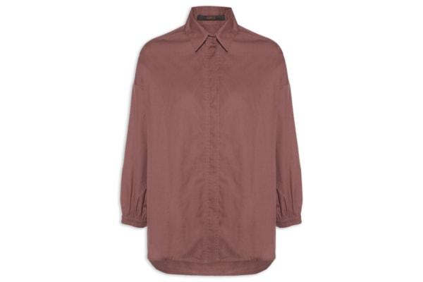 Camisa Feminina Punho Elástico - Marrom