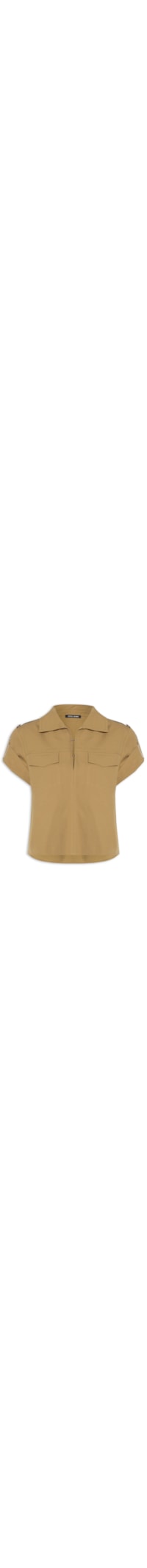 Camisa Feminina Rebite com Botões – Marrom