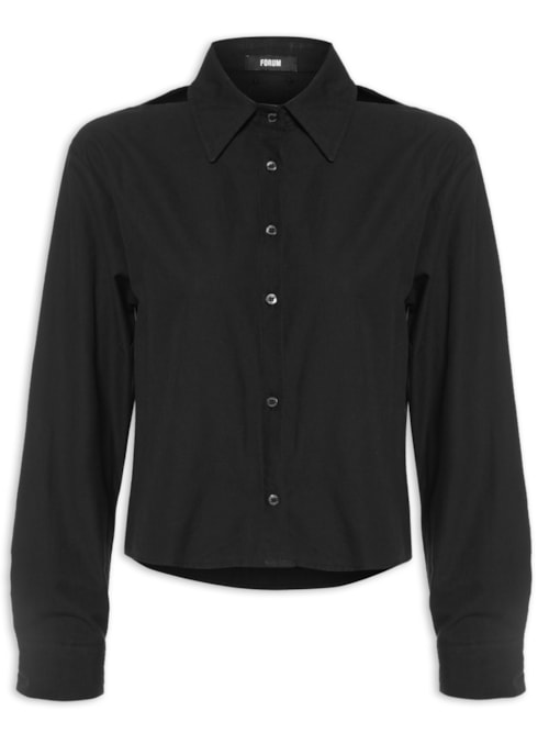 Camisa Feminina Recortes - Preto