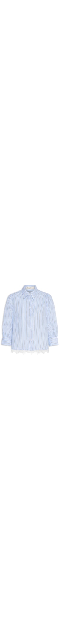 Camisa Feminina Renda Estampa Listra Litoral - Azul