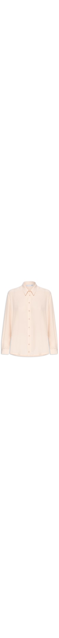 Camisa Feminina Reta Em Seda Com Ombro Deslocado - Bege