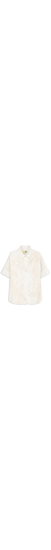 Camisa Feminina Sarja Artesanal Richelieu - Off White