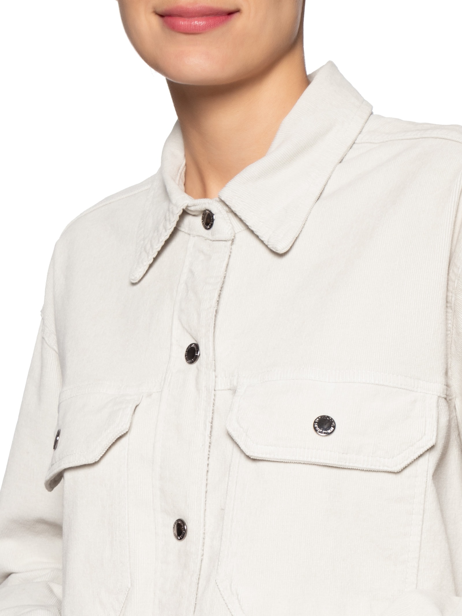 Camisa Feminina Sarja Basic Veludo Cinza Animale Jeans