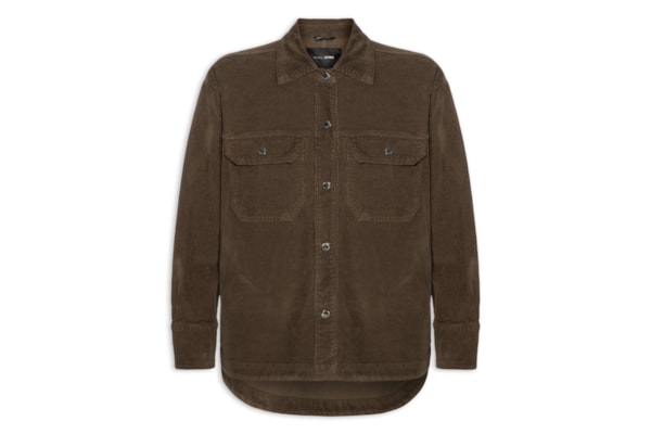 Camisa Feminina Sarja Basic Veludo - Marrom