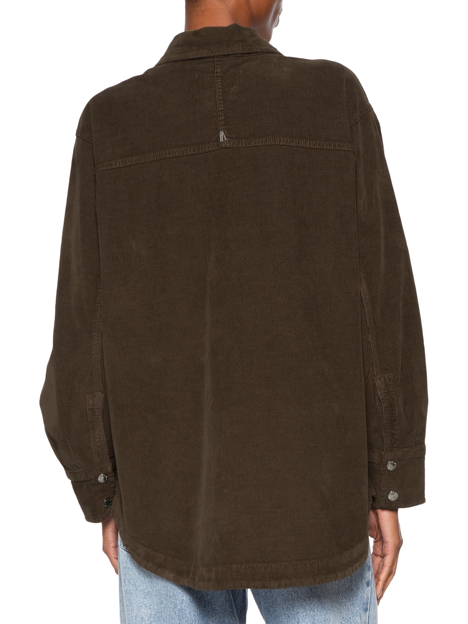 Camisa Feminina Sarja Basic Veludo Marrom Animale Jeans