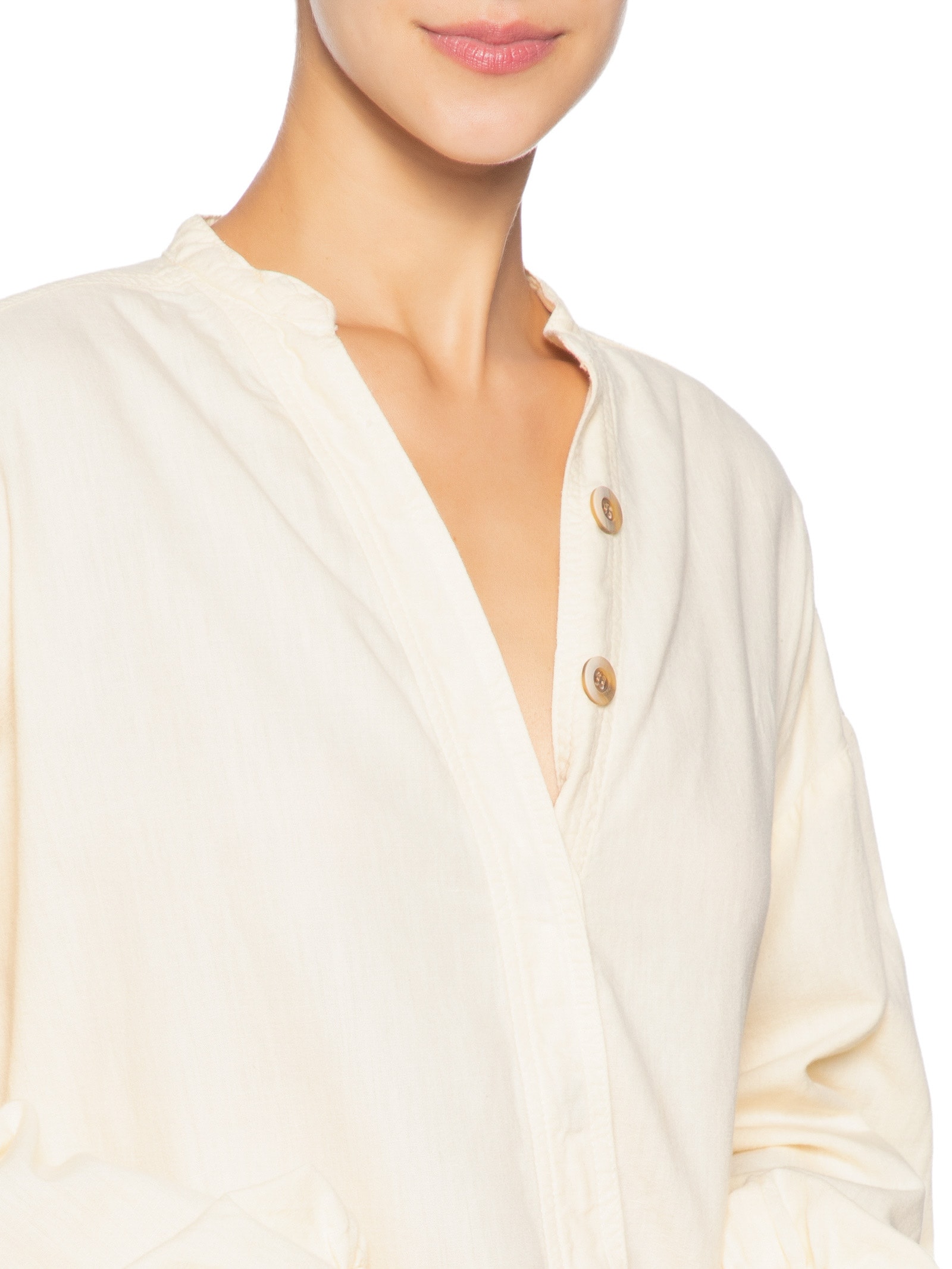 Camisa Feminina Sarja Cânhamo Amarelo Dress To