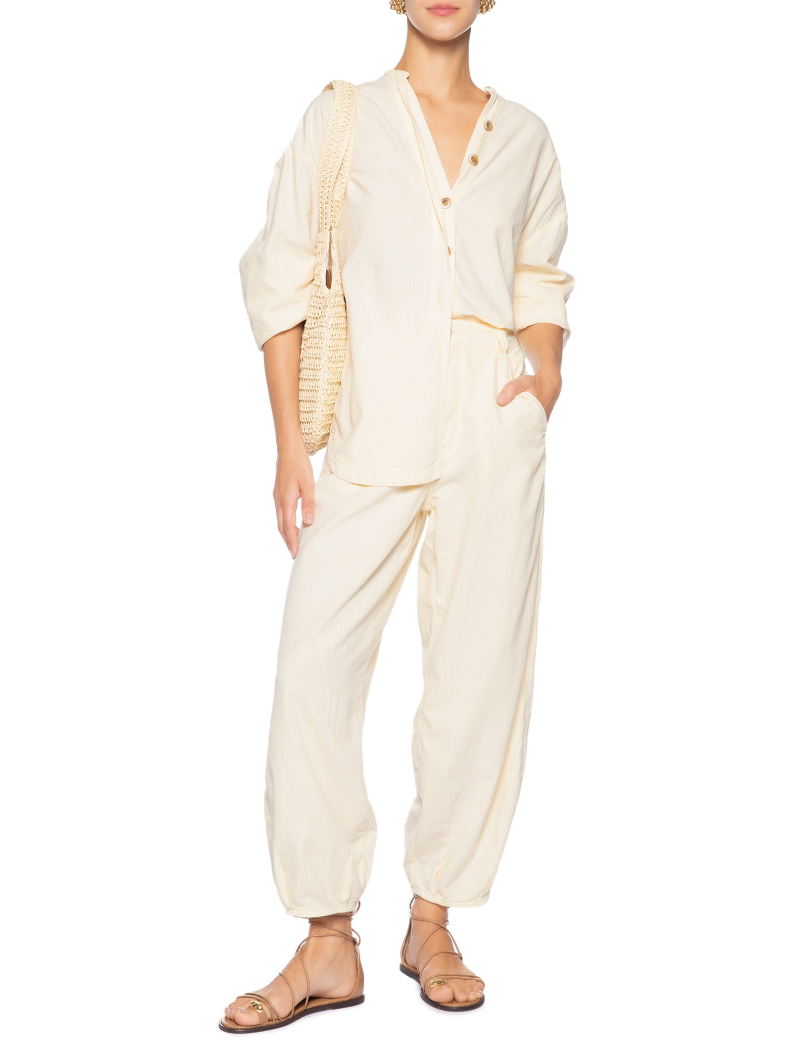 Camisa Feminina Sarja Cânhamo – Amarelo Dress To