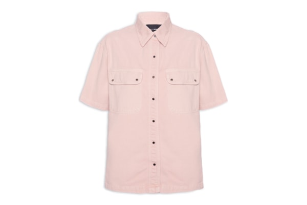 Camisa Feminina Sarja Manga Curta - Rosa