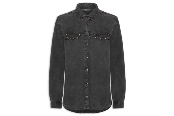 Camisa Feminina Sarja Tachinhas - Preto