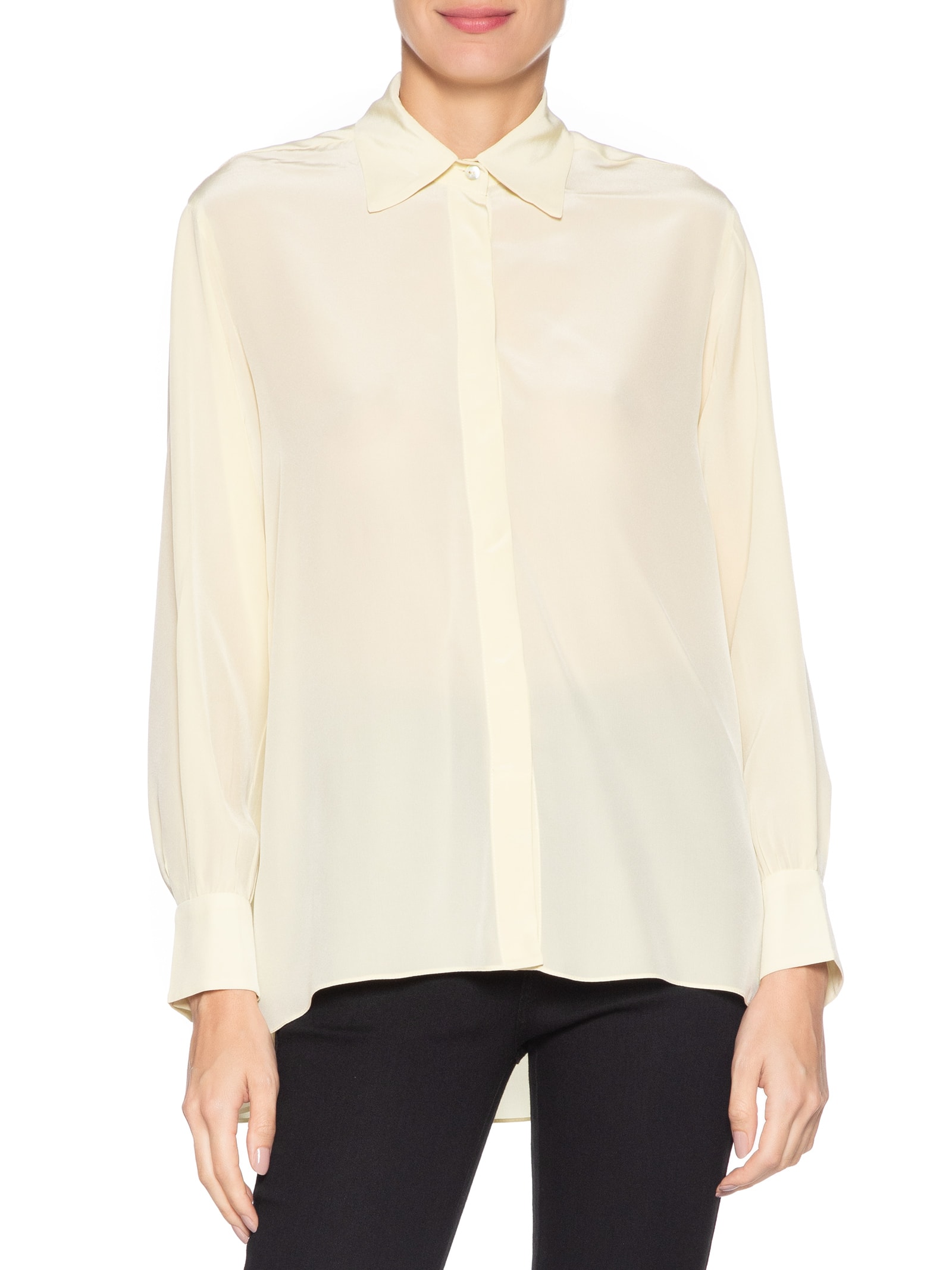 Camisa Feminina Seda Ampla Campo Amarelo Animale