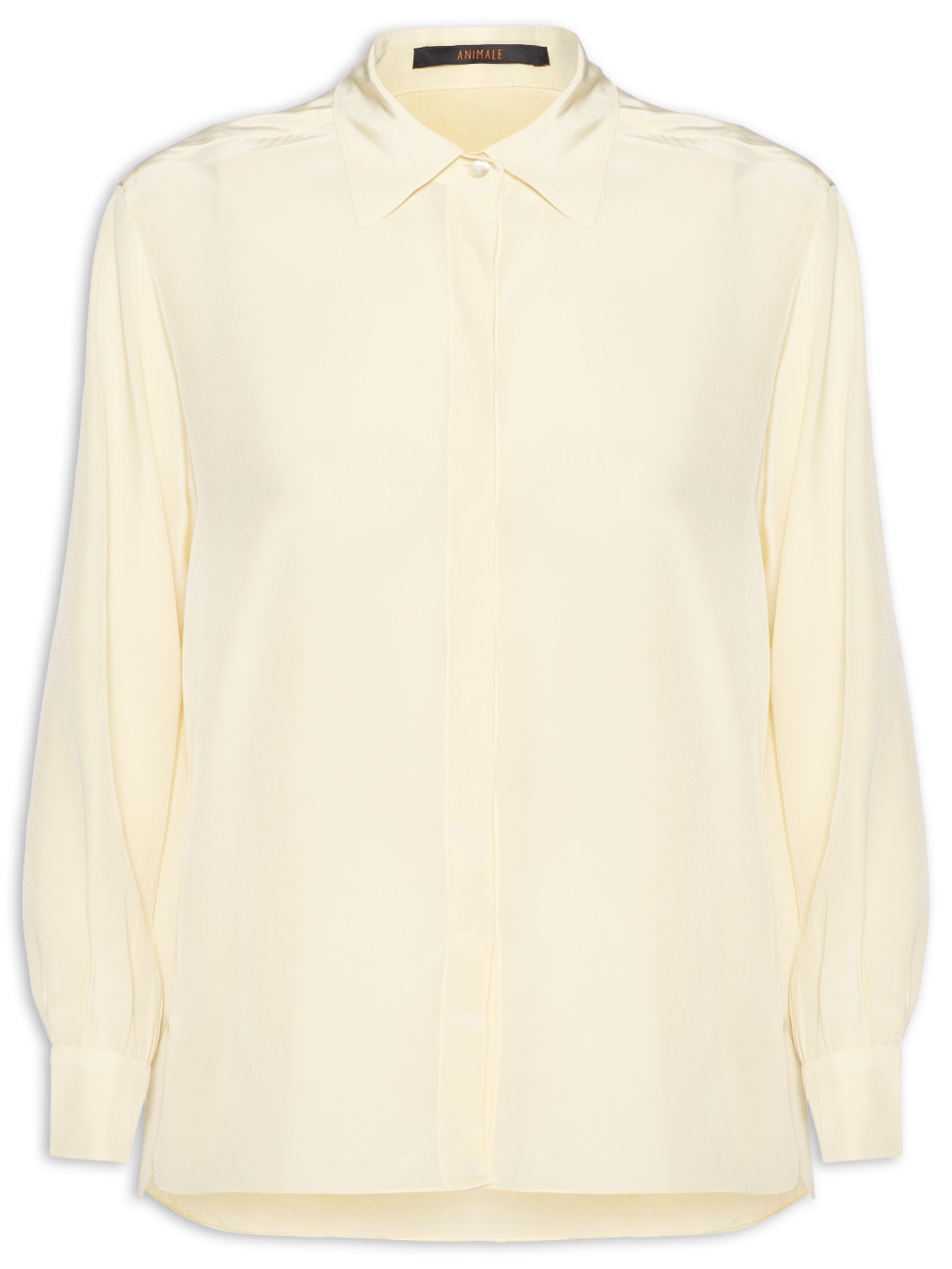 Camisa Feminina Seda Ampla Campo Amarelo Animale