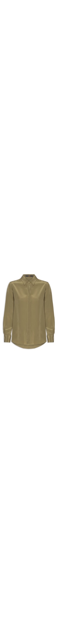 Camisa Feminina Seda Básica Marche Manga Longa - Verde