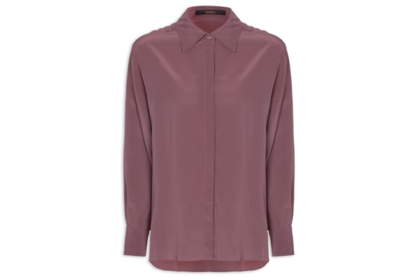 Camisa Feminina Seda Taupe - Rosa