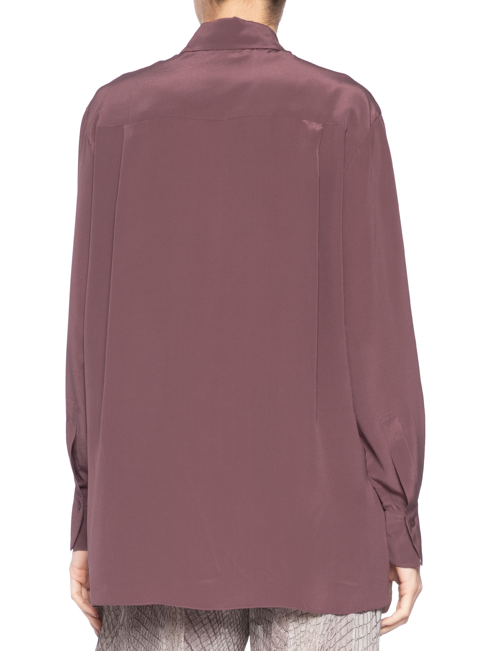 Camisa Feminina Seda Taupe Rosa Animale