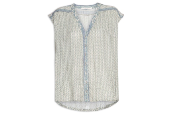 Camisa Feminina Sem Manga Estampa Maina A - Azul