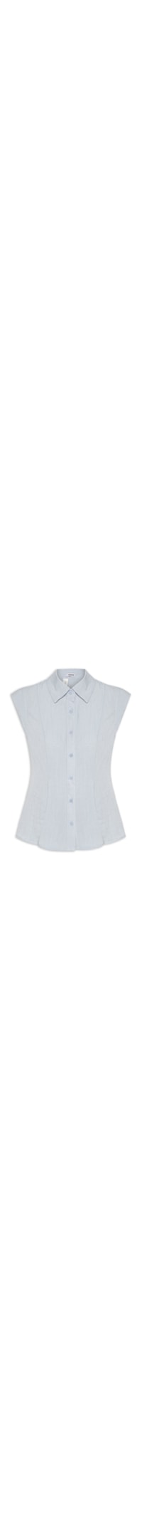 Camisa Feminina Sem Mangas Acinturada - Azul