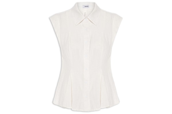 Camisa Feminina Sem Mangas Acinturada - Branco