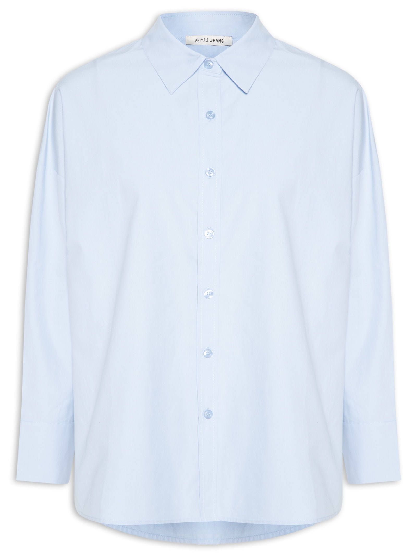 Camisa Feminina Social Azul Animale Jeans