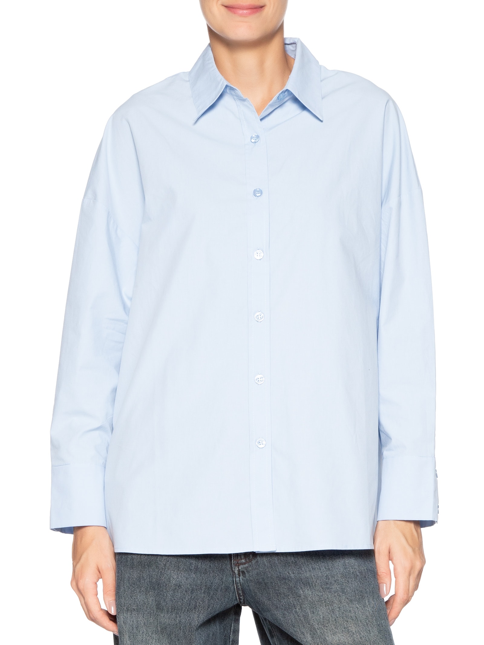 Camisa Feminina Social Azul Animale Jeans