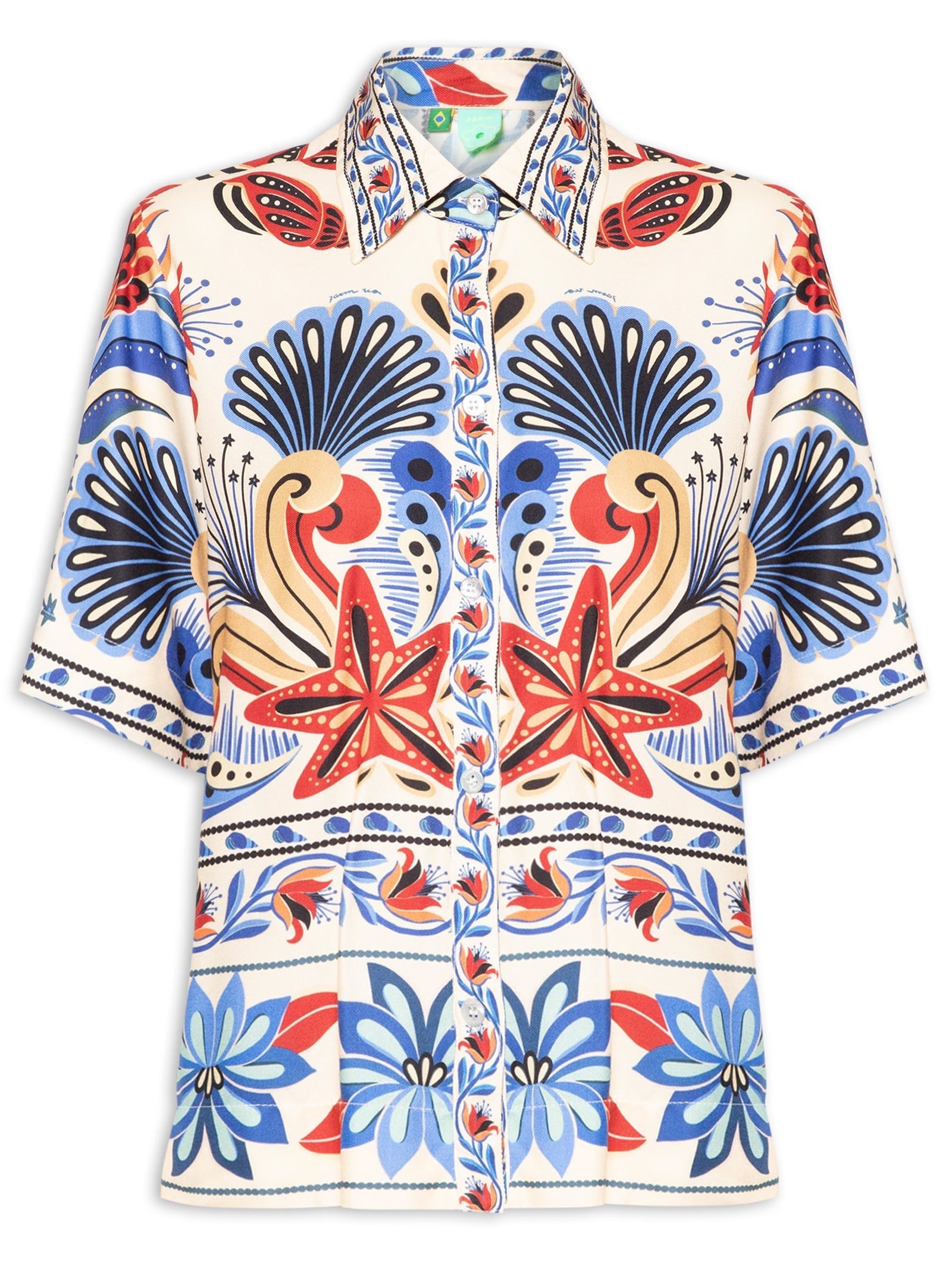 Camisa Feminina Sonho De Mar Azul Farm