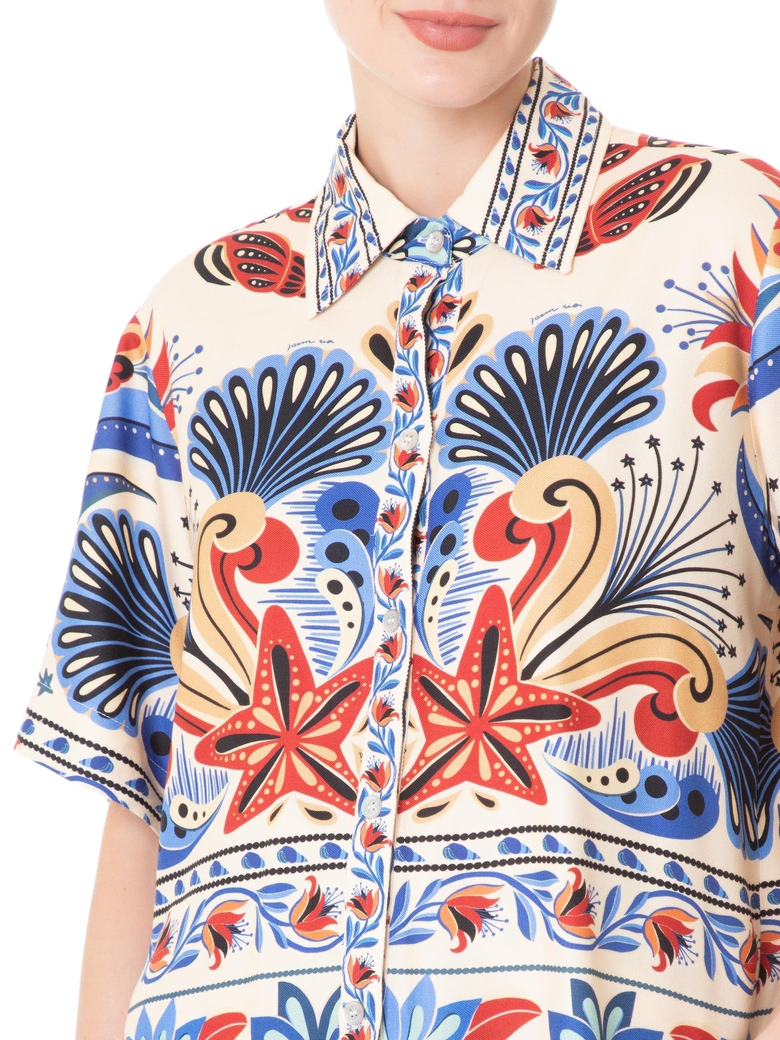 Camisa Feminina Sonho De Mar Azul Farm