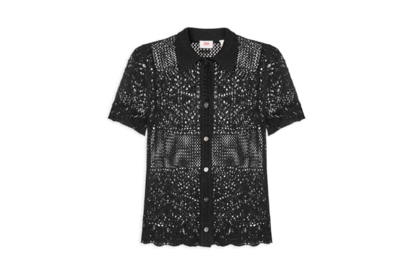 Camisa Feminina Susanna Floral Crochet Shirt - Preto