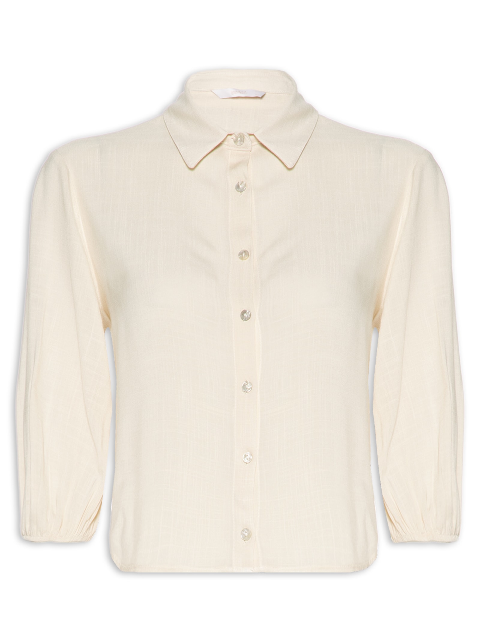 Camisa Feminina Tecido Rayon New Slub Bege Lez A Lez