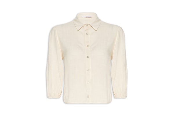 Camisa Feminina Tecido Rayon New Slub - Bege