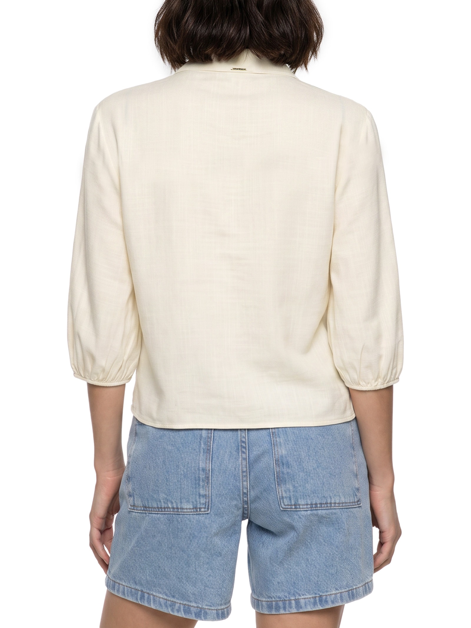 Camisa Feminina Tecido Rayon New Slub Bege Lez A Lez