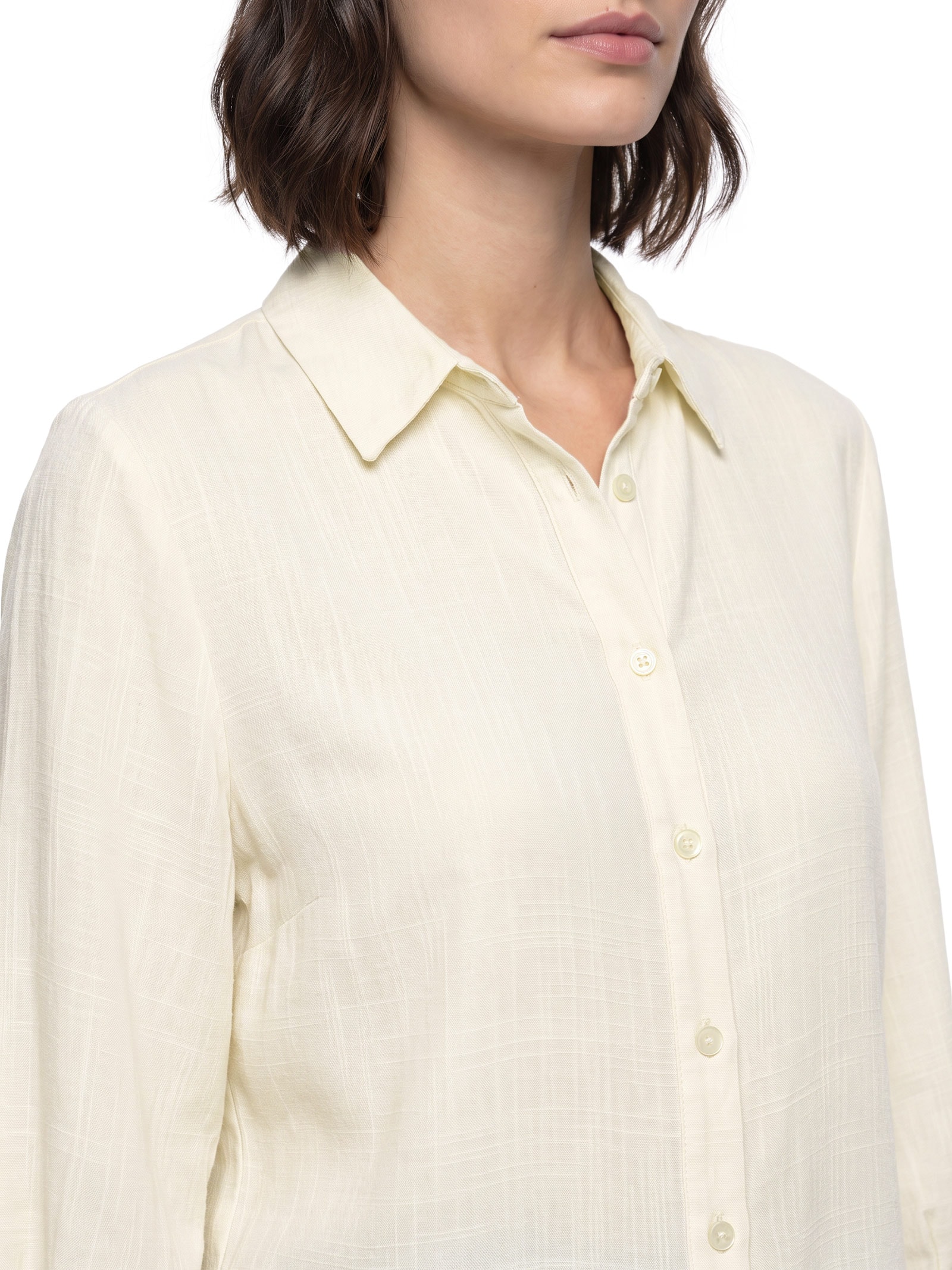 Camisa Feminina Tecido Rayon New Slub Bege Lez A Lez