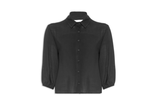 Camisa Feminina Tecido Rayon New Slub - Preto