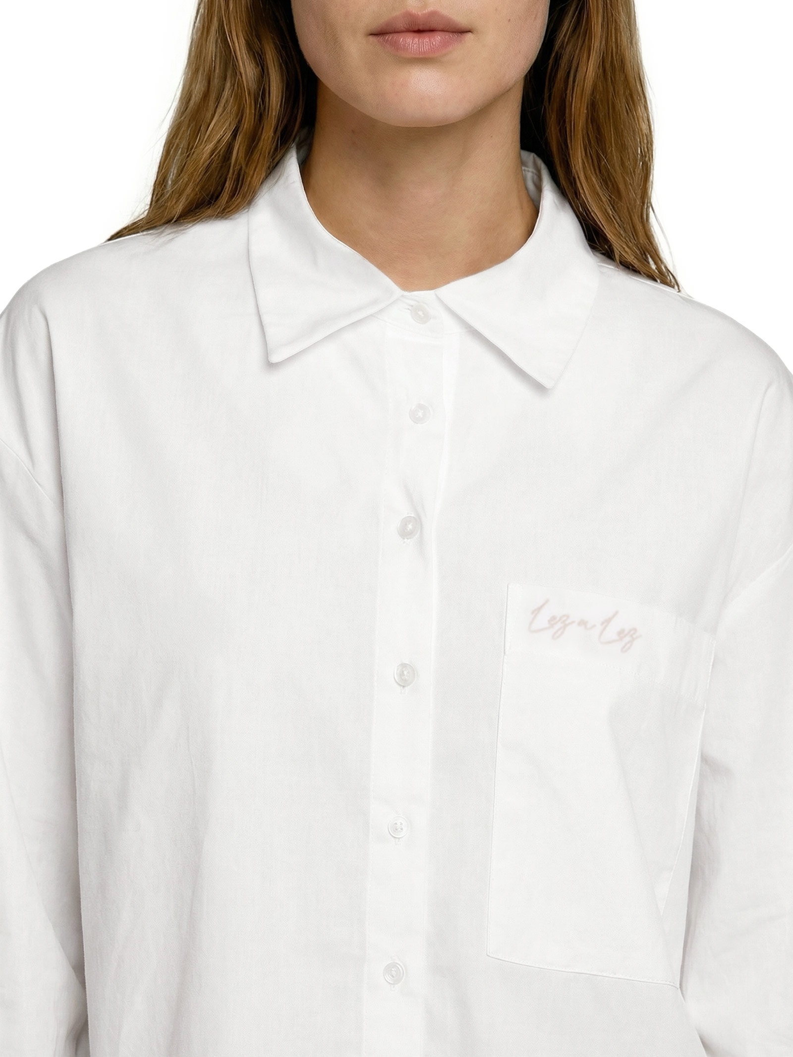 Camisa Feminina Tecido Tricoline Branco Lez A Lez