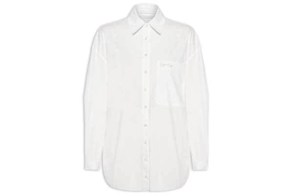 Camisa Feminina Tecido Tricoline - Branco