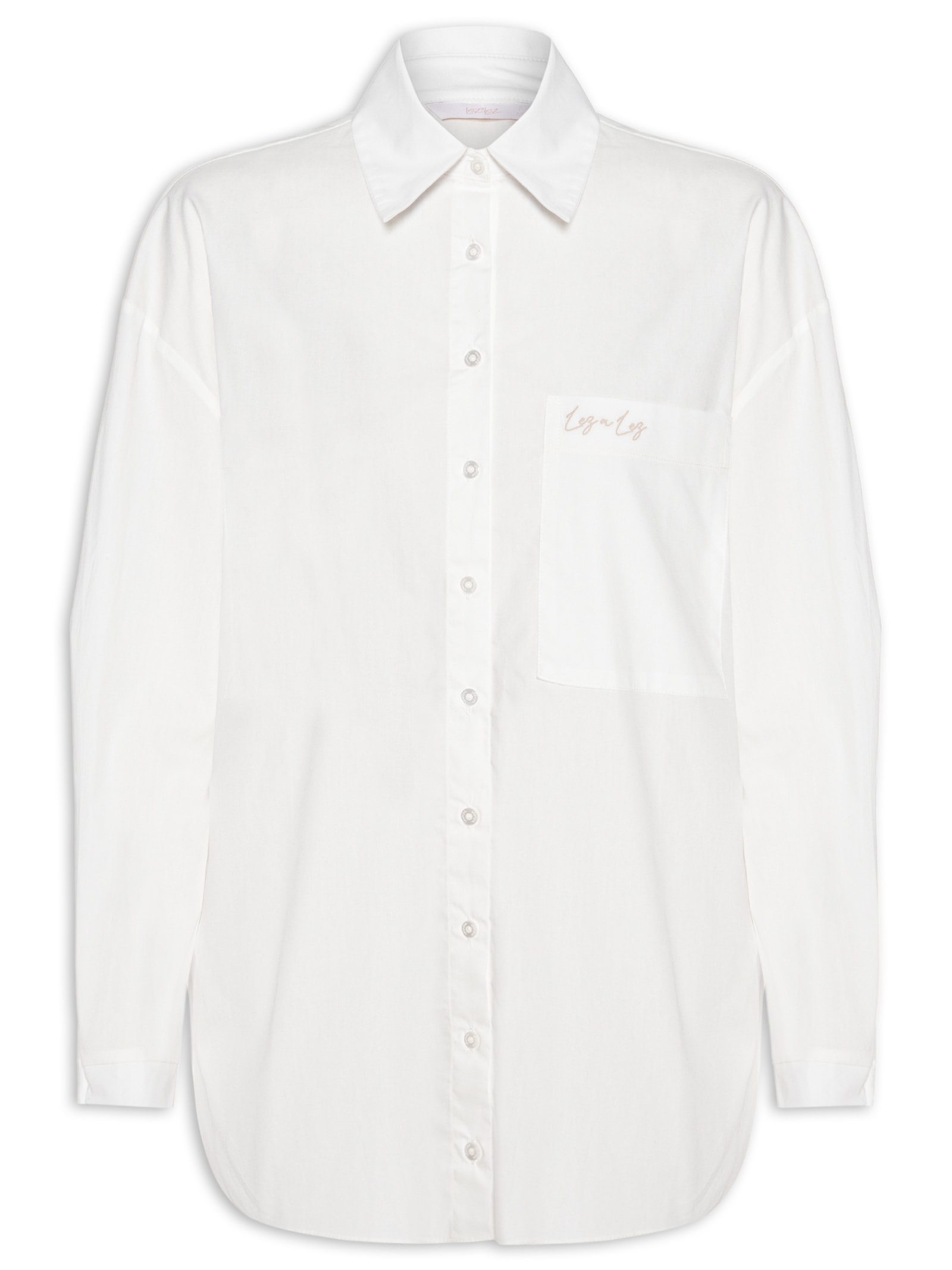 Camisa Feminina Tecido Tricoline Branco Lez A Lez