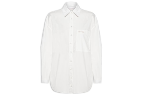 Camisa Feminina Tecido Tricoline - Branco
