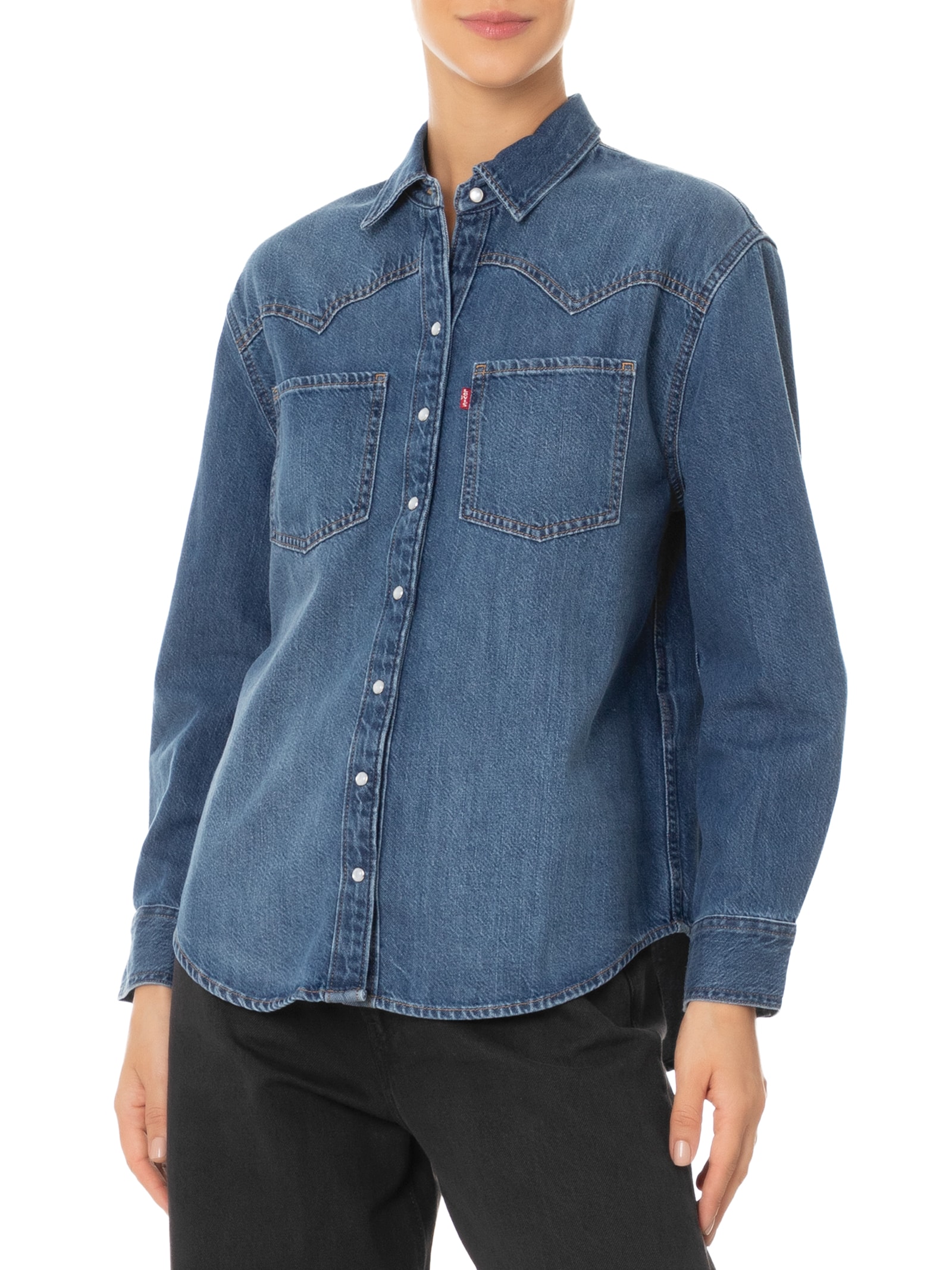 Levi's - Camisa Feminina Teodora Western - Azul